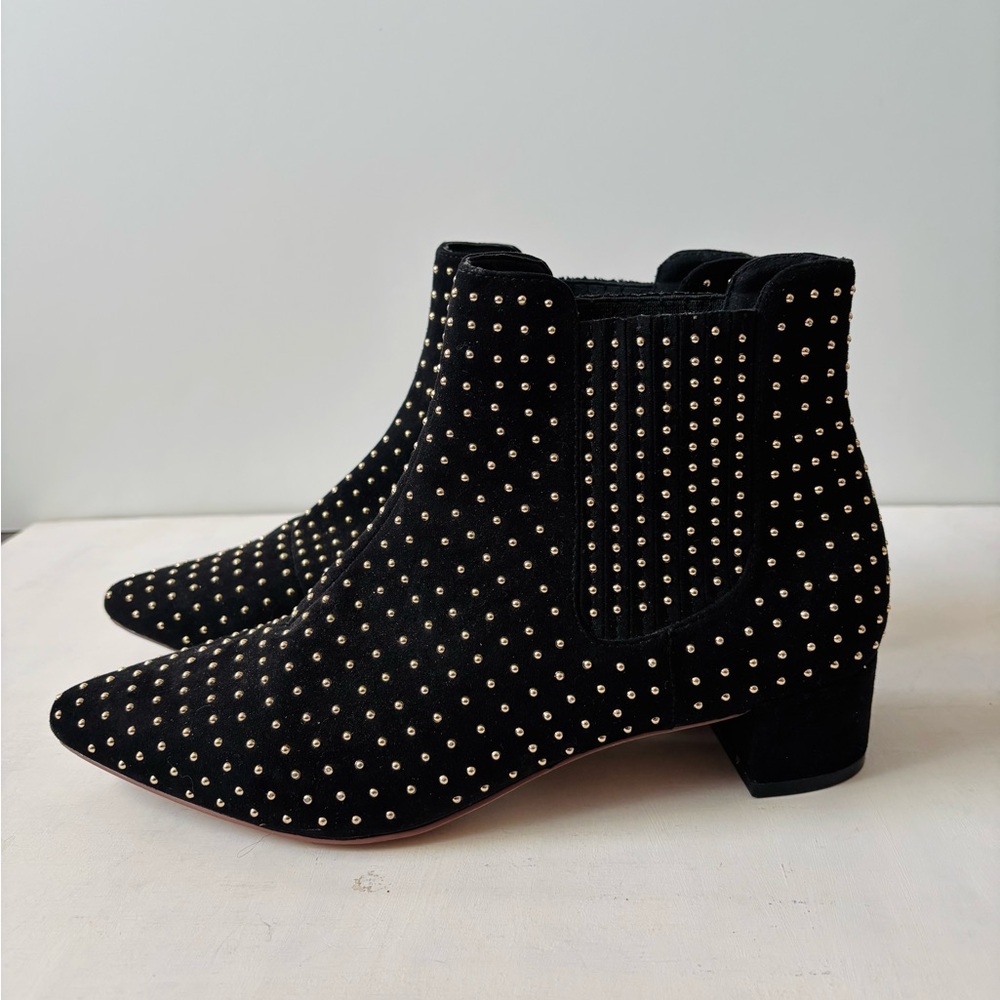 Topshop Black Studded Ankle Boots 10/41 - Picture 2 of 4